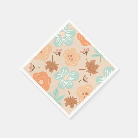 Serviette En Papier Fleurs d'automne (Coin)