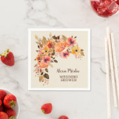 Serviette En Papier Fleurs d'automne (En situation)