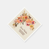 Serviette En Papier Fleurs d'automne (Coin)