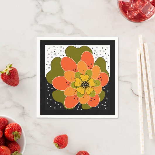 Serviette En Papier Fleurs d'automne, automne, fleur, projecteur d'ill (En situation)