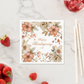 Serviette En Papier Fleurs d'automne de Thanksgiving (En situation)
