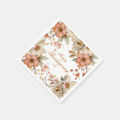 Serviette En Papier Fleurs d'automne de Thanksgiving (Coin)