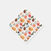 Serviette En Papier Fleurs d'automne élégantes à l'aquarelle Motif Aut (Coin)
