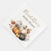 Serviette En Papier Fleurs d'automne et citrouilles Aquarelle Automne (Coin)