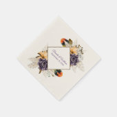 Serviette En Papier Fleurs d'automne et Mariage en herbe Pampas (Coin)