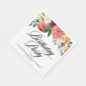 Serviette En Papier Fleurs d'automne Garland Automne fête d'anniversai (Coin)