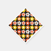 Serviette En Papier Fleurs d'automne rétro Motif Noir (Coin)