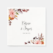 Serviette En Papier Fleurs d'automne rustiques (Devant)