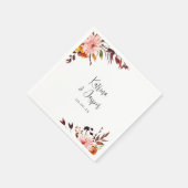 Serviette En Papier Fleurs d'automne rustiques (Coin)