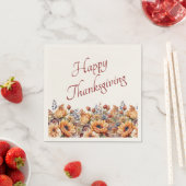 Serviette En Papier Fleurs d'automne Thanksgiving-Watercolor (En situation)