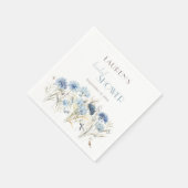 Serviette En Papier Fleurs de Bleuet Sauvage Shower de Mariée (Coin)