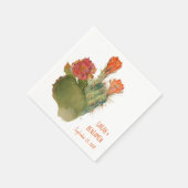 Serviette En Papier Fleurs de cactus Mariage Aquarelle botanique Flora (Coin)