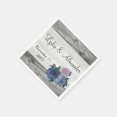 Serviette En Papier Fleurs de campagne rustiques Mariage en bois de gr (Coin)