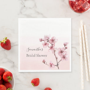 Serviette En Papier Fleurs de cerisier rose romantiques pour Baby Show