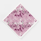 Serviette En Papier Fleurs de cerisier roses burgundy élégantes Sakura (Coin)