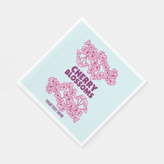 Serviette En Papier Fleurs de cerisiers roses (Coin)