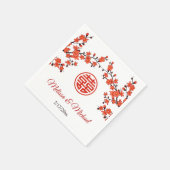 Serviette En Papier Fleurs de cerisiers rouges Mariage chinois personn (Coin)