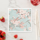 Serviette En Papier Fleurs de cerisiers Sakura (En situation)