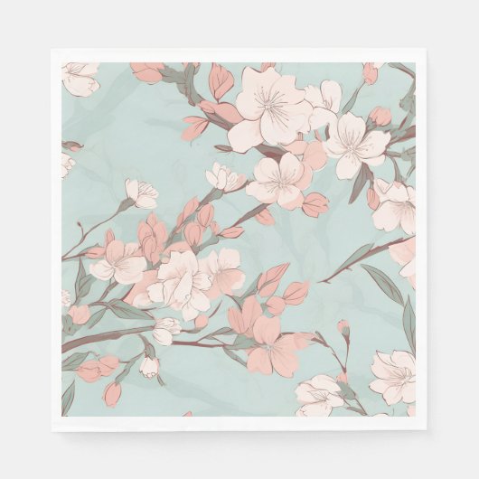 Serviette En Papier Fleurs de cerisiers Sakura (Devant)