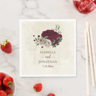 Serviette En Papier Fleurs de champagne de Bourgogne mariage