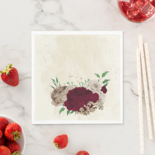 Serviette En Papier Fleurs de champagne de Bourgogne mariage