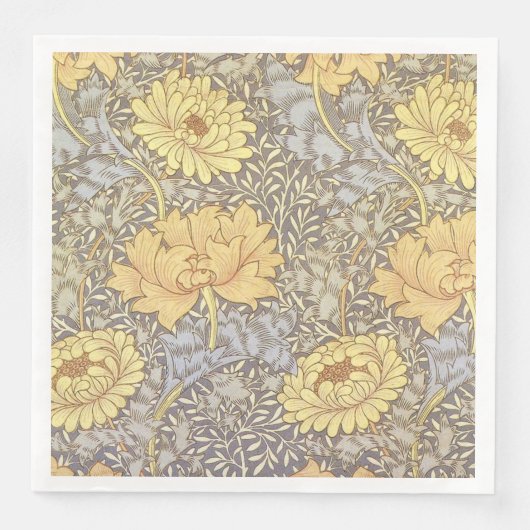 Serviette En Papier Fleurs de chrysanthème de William Morris (Devant)