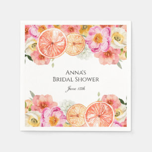 Serviette En Papier Fleurs de Citrus Rose