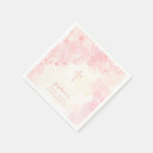Serviette En Papier Fleurs de communion Aquarelles roses (Coin)