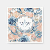 Serviette En Papier Fleurs de coquillages marins Mariages nautiques (Devant)