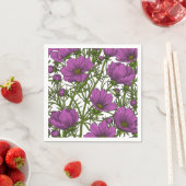 Serviette En Papier Fleurs de cosmos violet (En situation)