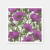 Serviette En Papier Fleurs de cosmos violet (Devant)