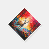 Serviette En Papier Fleurs de coucher de soleil doré Forêt d'automne C (Coin)