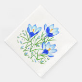 Serviette En Papier Fleurs de Crocus Bleu (Coin)