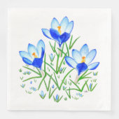 Serviette En Papier Fleurs de Crocus Bleu (Devant)