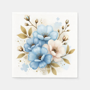 Serviette En Papier Fleurs de fantaisie mignonnes pastel à l'aquarelle