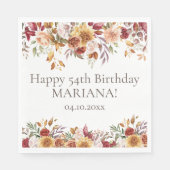 Serviette En Papier Fleurs de feuillage d'automne Fête d'anniversaire  (Devant)