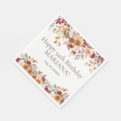 Serviette En Papier Fleurs de feuillage d'automne Fête d'anniversaire  (Coin)