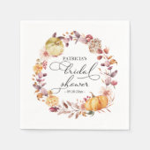 Serviette En Papier Fleurs de feuilles d'automne Citrouille de mariage (Devant)