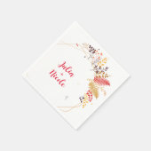 Serviette En Papier Fleurs de forêt sauvage Mariage de feuillage de ch (Coin)