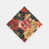 Serviette En Papier Fleurs de glam rouge or Anniversaire (Coin)