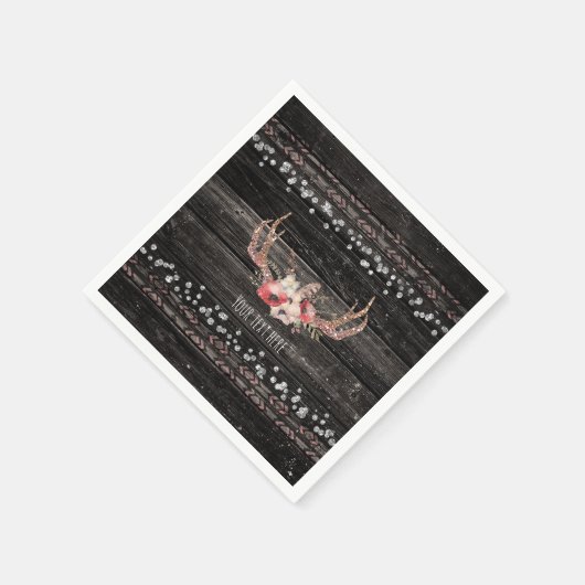 Serviette En Papier Fleurs de glam rustique et antilopes Chic Boho (Coin)