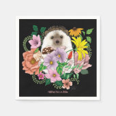 Serviette En Papier Fleurs de hérisson mignonnes (Devant)