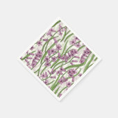Serviette En Papier Fleurs de Hyacinth rose sur blanc naturel (Coin)