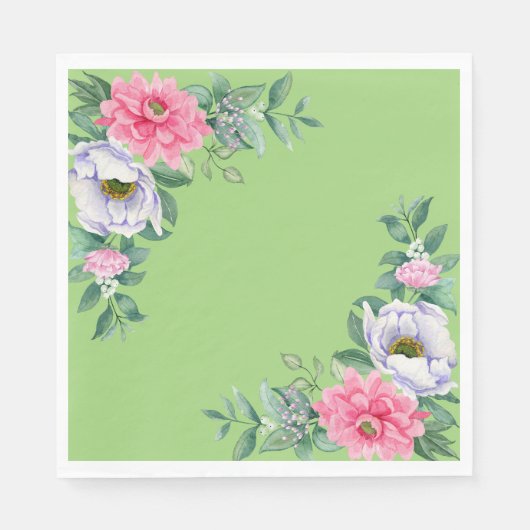 Serviette En Papier Fleurs de Jardin d'été délicieuses (Devant)
