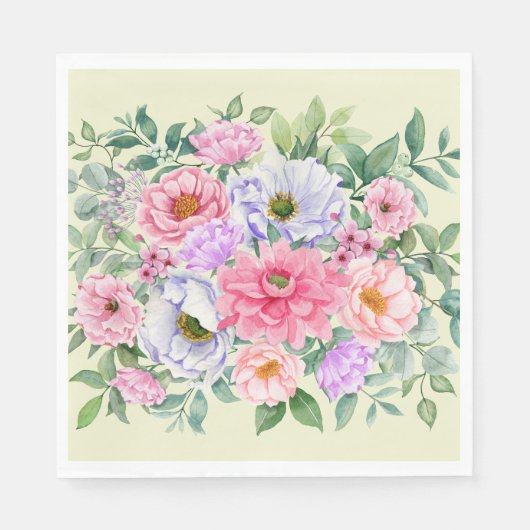Serviette En Papier Fleurs de Jardin d'été délicieuses (Devant)