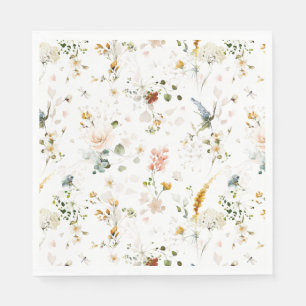 Serviette En Papier Fleurs de jardin Journée botanique de mariage 