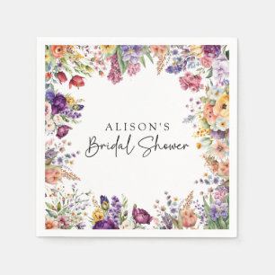 Serviette En Papier Fleurs de jardin printanières pour Baby Shower 