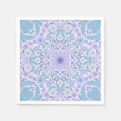Serviette En Papier Fleurs de jardin rétro en bleu et violet (Devant)