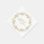 Serviette En Papier Fleurs de jardin rose rustique Fête des mariées pe (Coin)