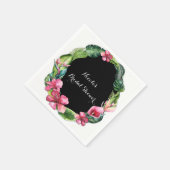Serviette En Papier Fleurs de jardin tropical et feuilles Fête chic lu (Coin)